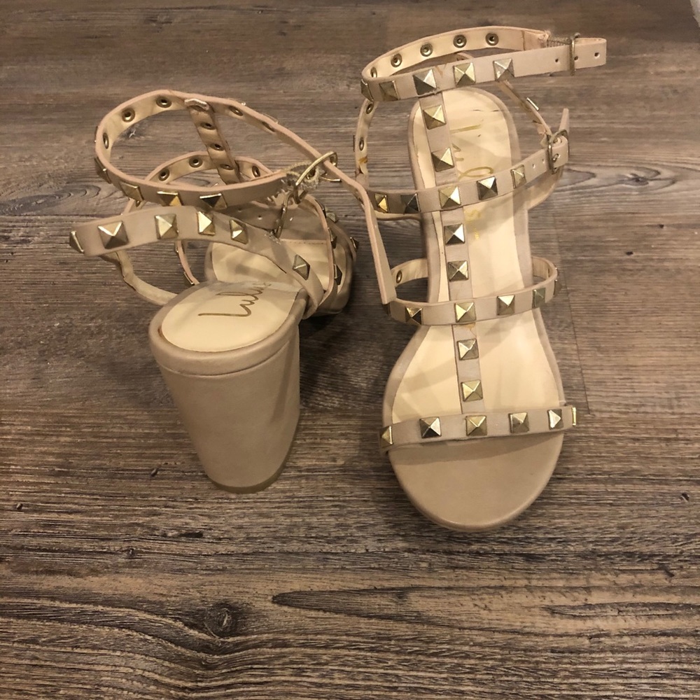 Lulu’s nude studded sandals